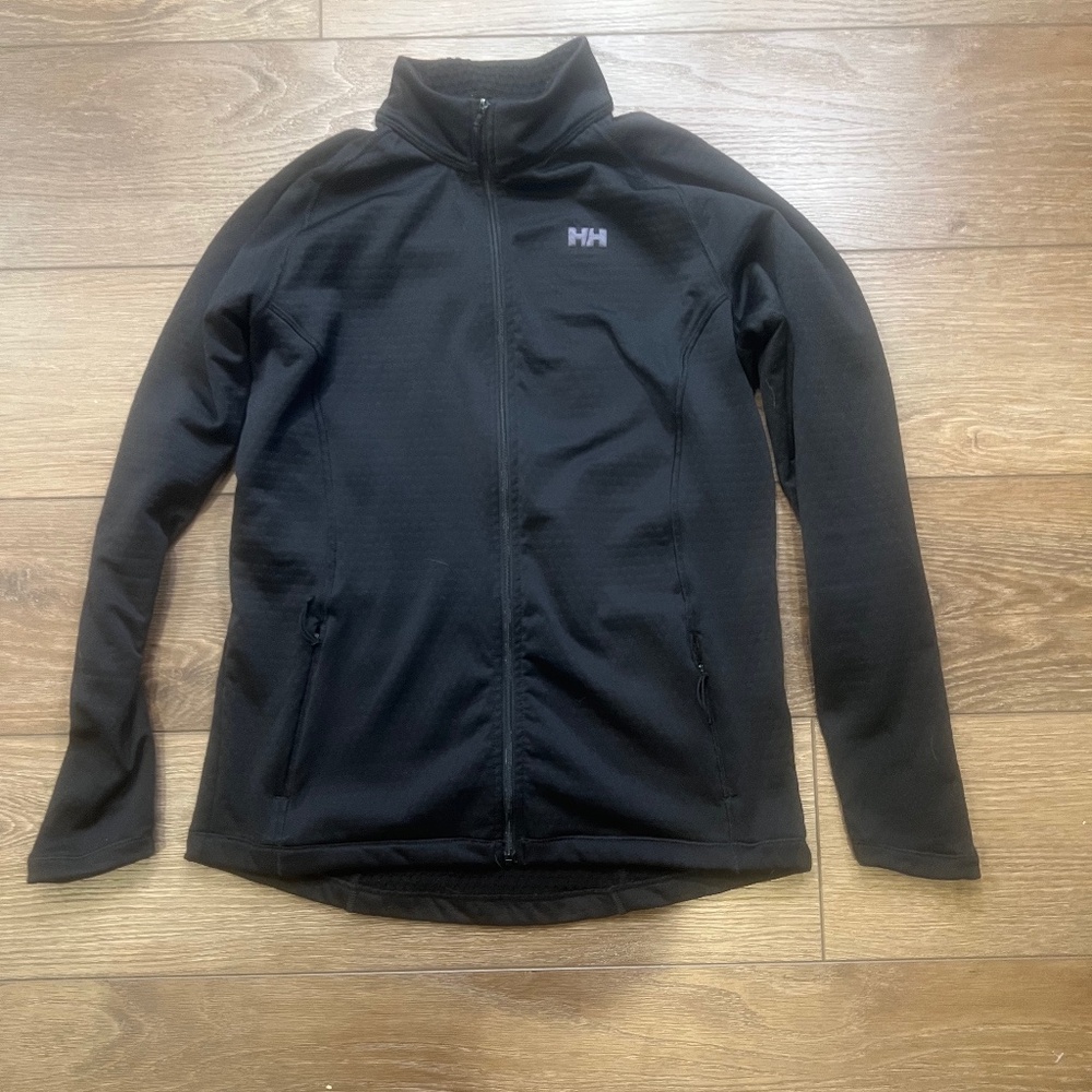 Helly Hansen Stormfleece Lightweight Full-Zip Mock Neck Jacket Sz S Black